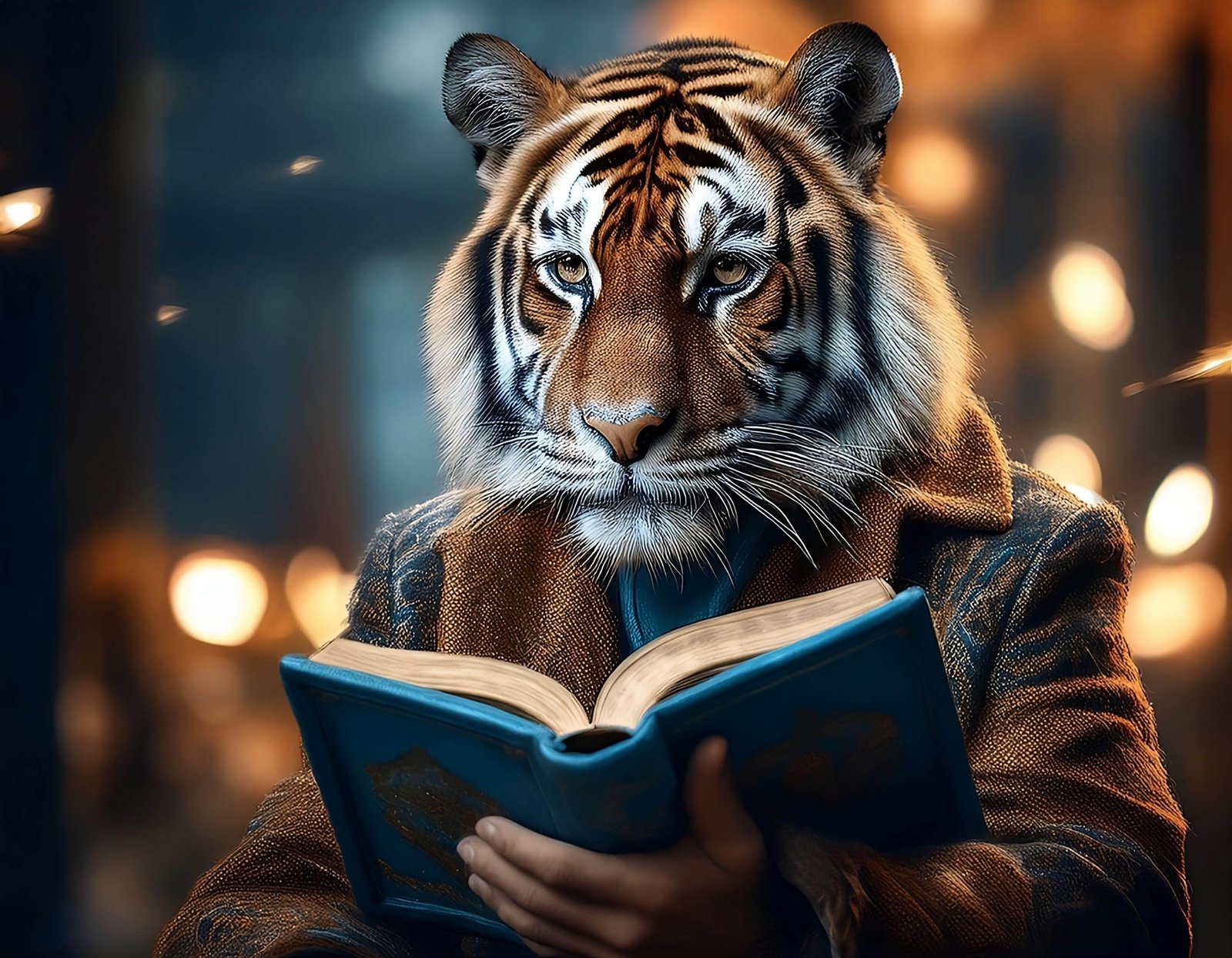 Tiger Reading Book